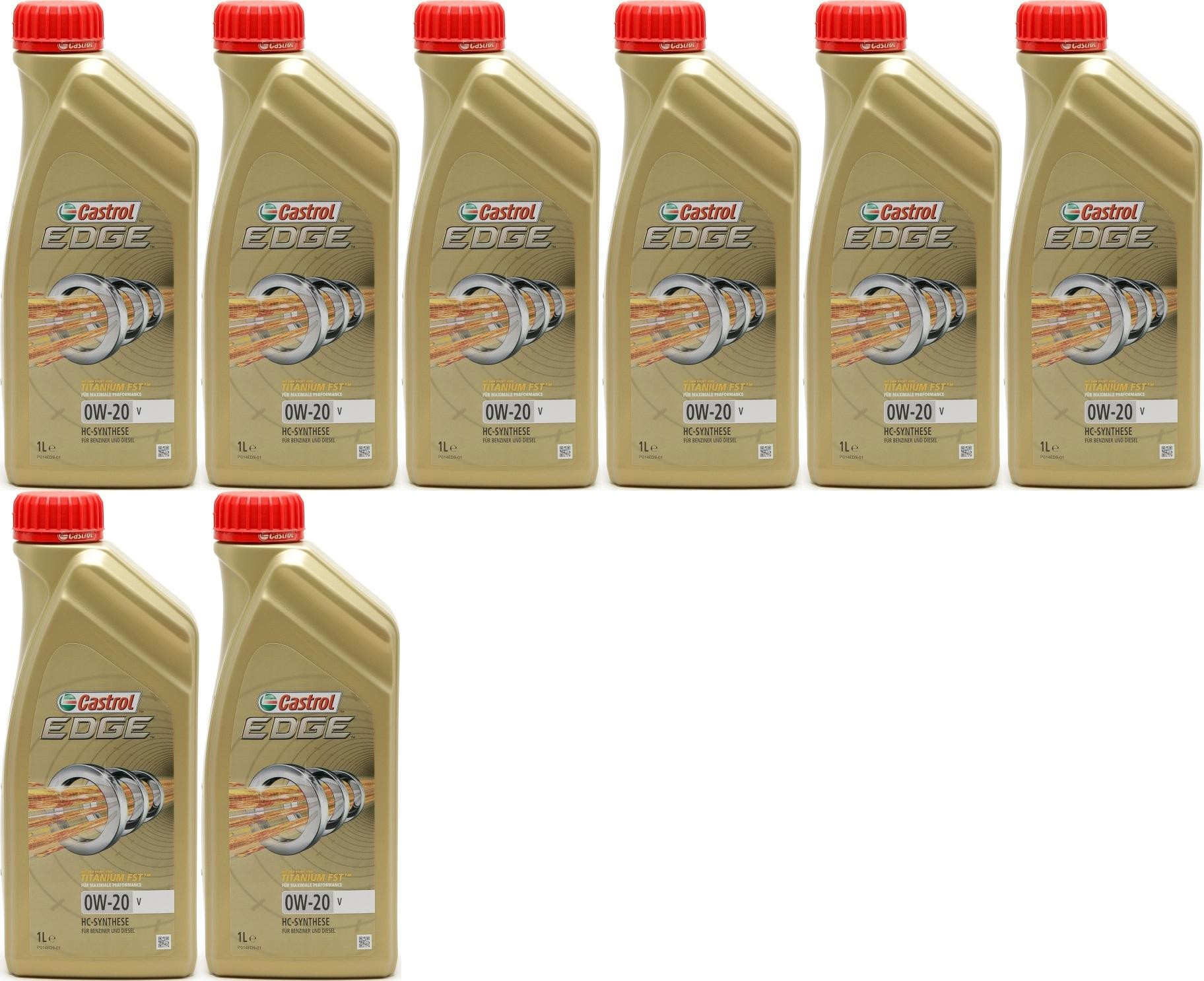Castrol Edge V 0W-20 Motoröl 8x 1l = 8 Liter