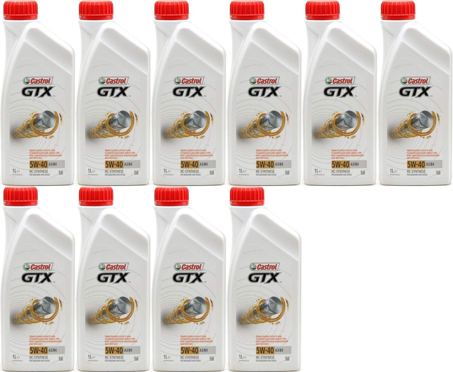 Castrol GTX 5W-40 A3/B4 Motoröl 10x 1l = 10 Liter