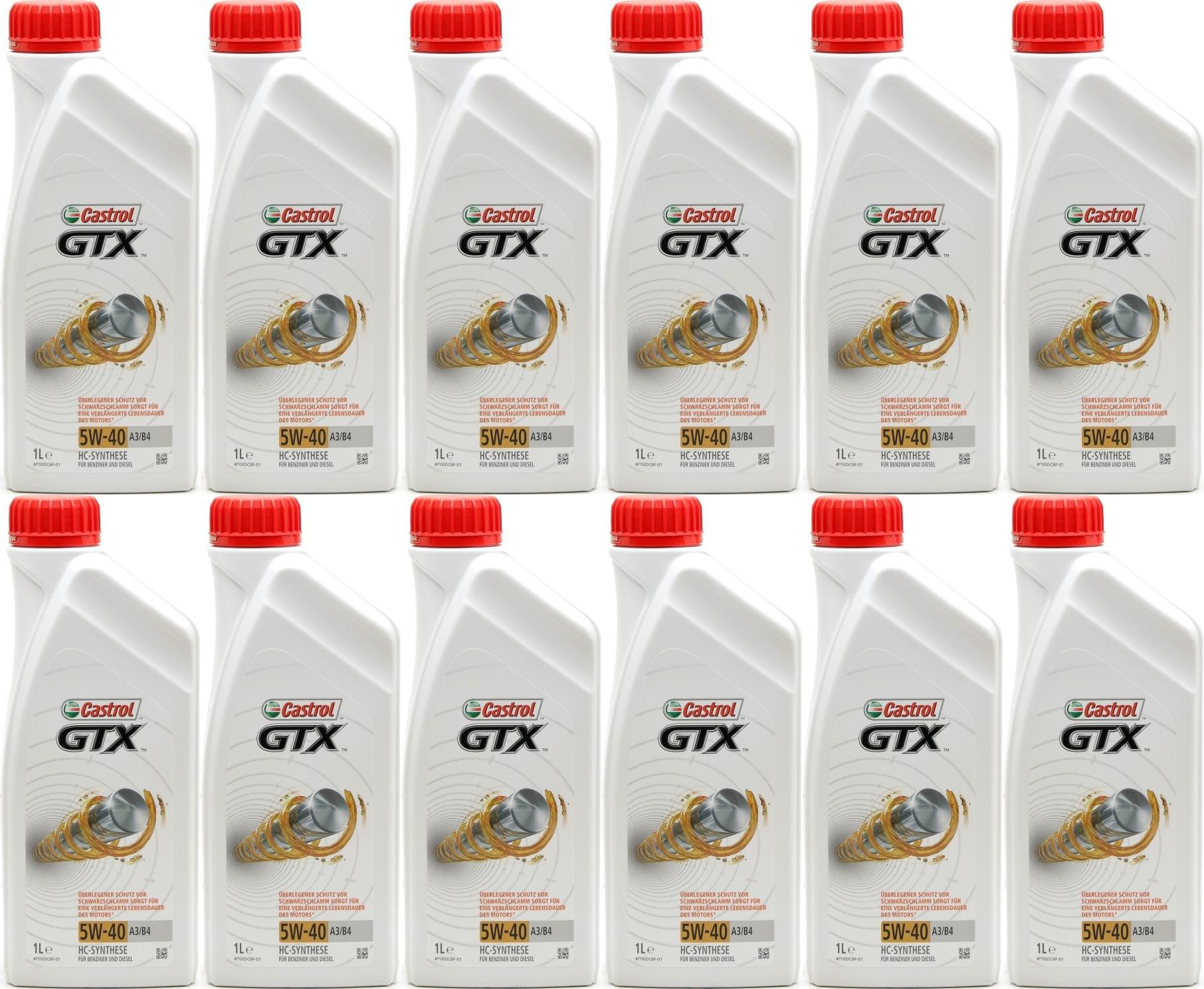 Castrol GTX 5W-40 A3/B4 Motoröl 12x 1l = 12 Liter