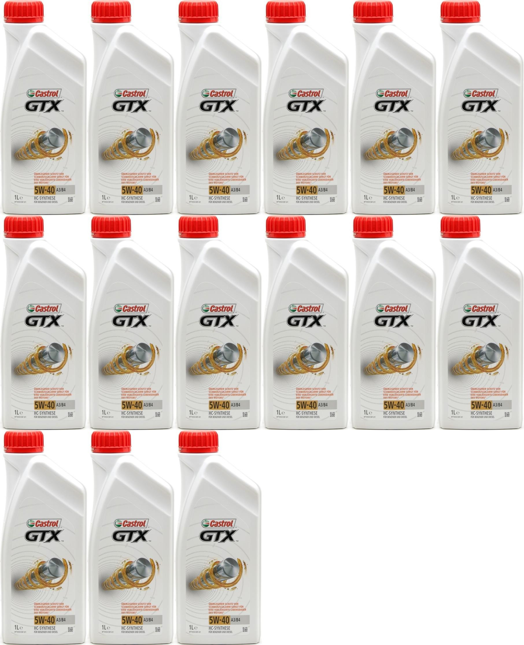Castrol GTX 5W-40 A3/B4 Motoröl 15x 1l = 15 Liter