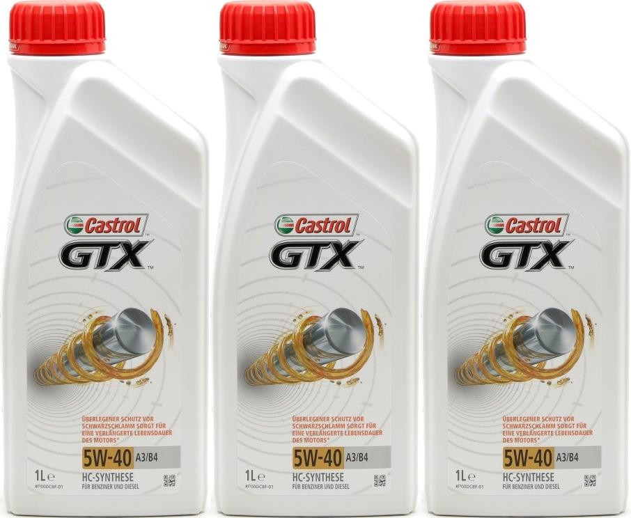 Castrol GTX 5W-40 A3/B4 Motoröl 3x 1l = 3 Liter