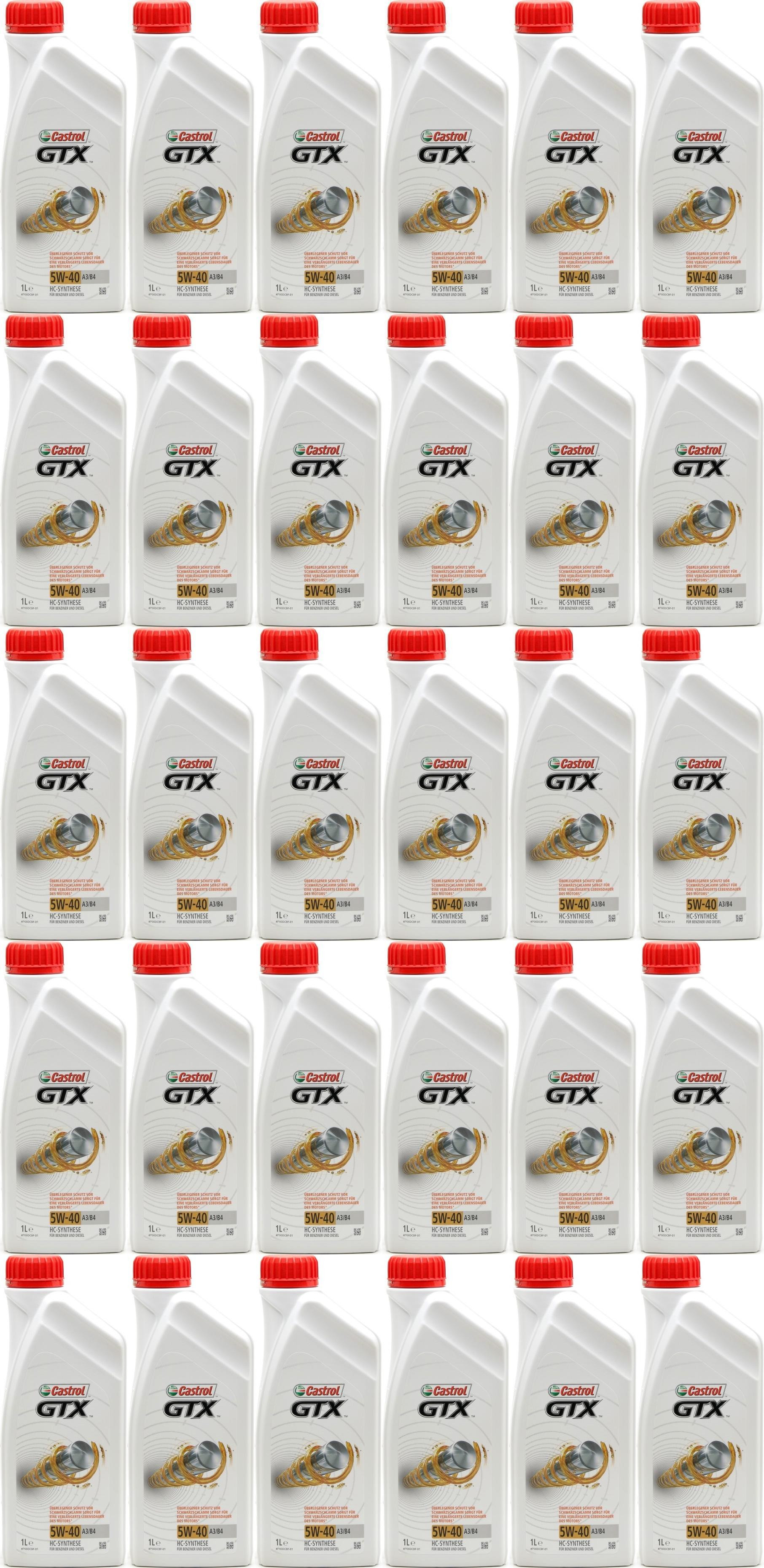 Castrol GTX 5W-40 A3/B4 Motoröl 30x 1l = 30 Liter