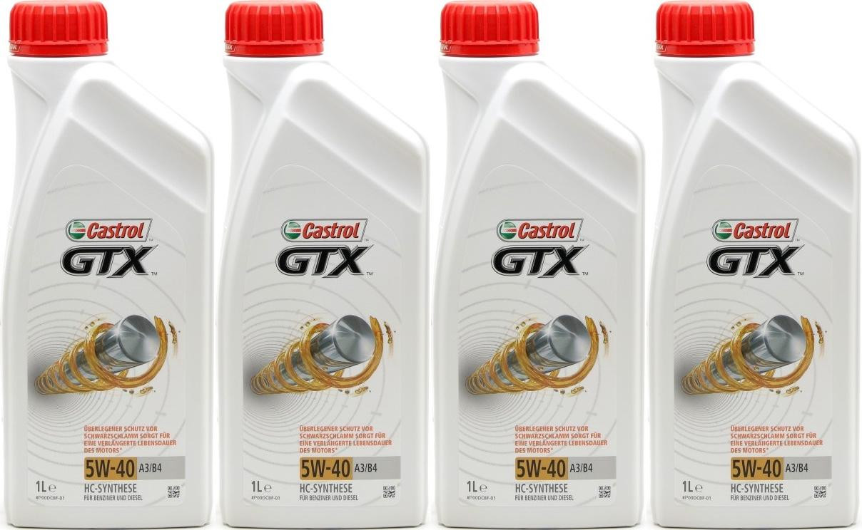 Castrol GTX 5W-40 A3/B4 Motoröl 4x 1l = 4 Liter