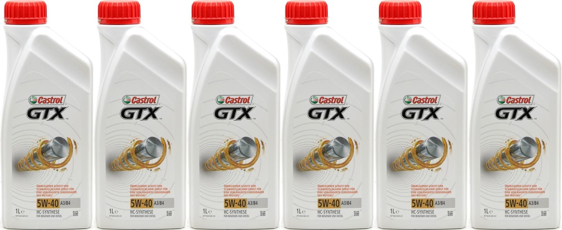 Castrol GTX 5W-40 A3/B4 Motoröl 6x 1l = 6 Liter