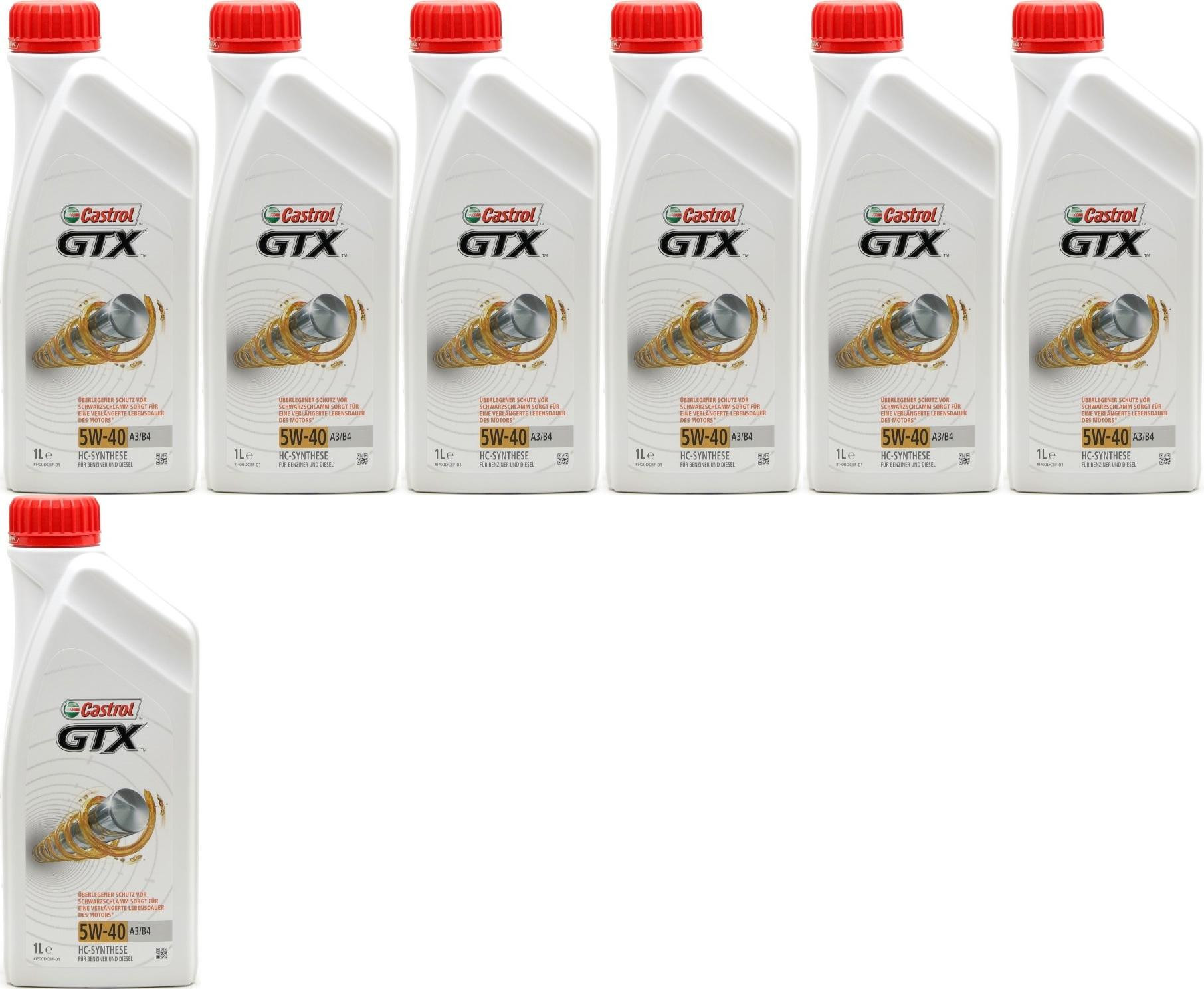 Castrol GTX 5W-40 A3/B4 Motoröl 7x 1l = 7 Liter