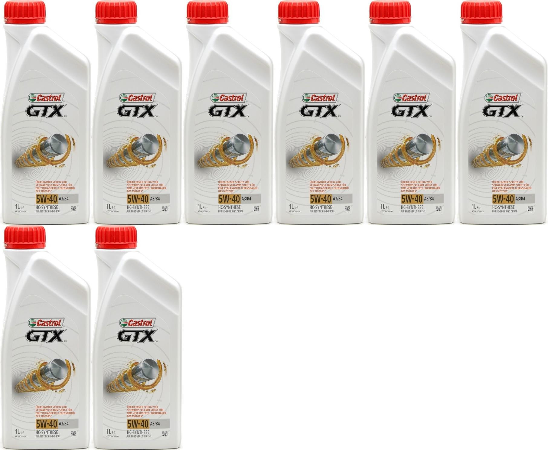 Castrol GTX 5W-40 A3/B4 Motoröl 8x 1l = 8 Liter
