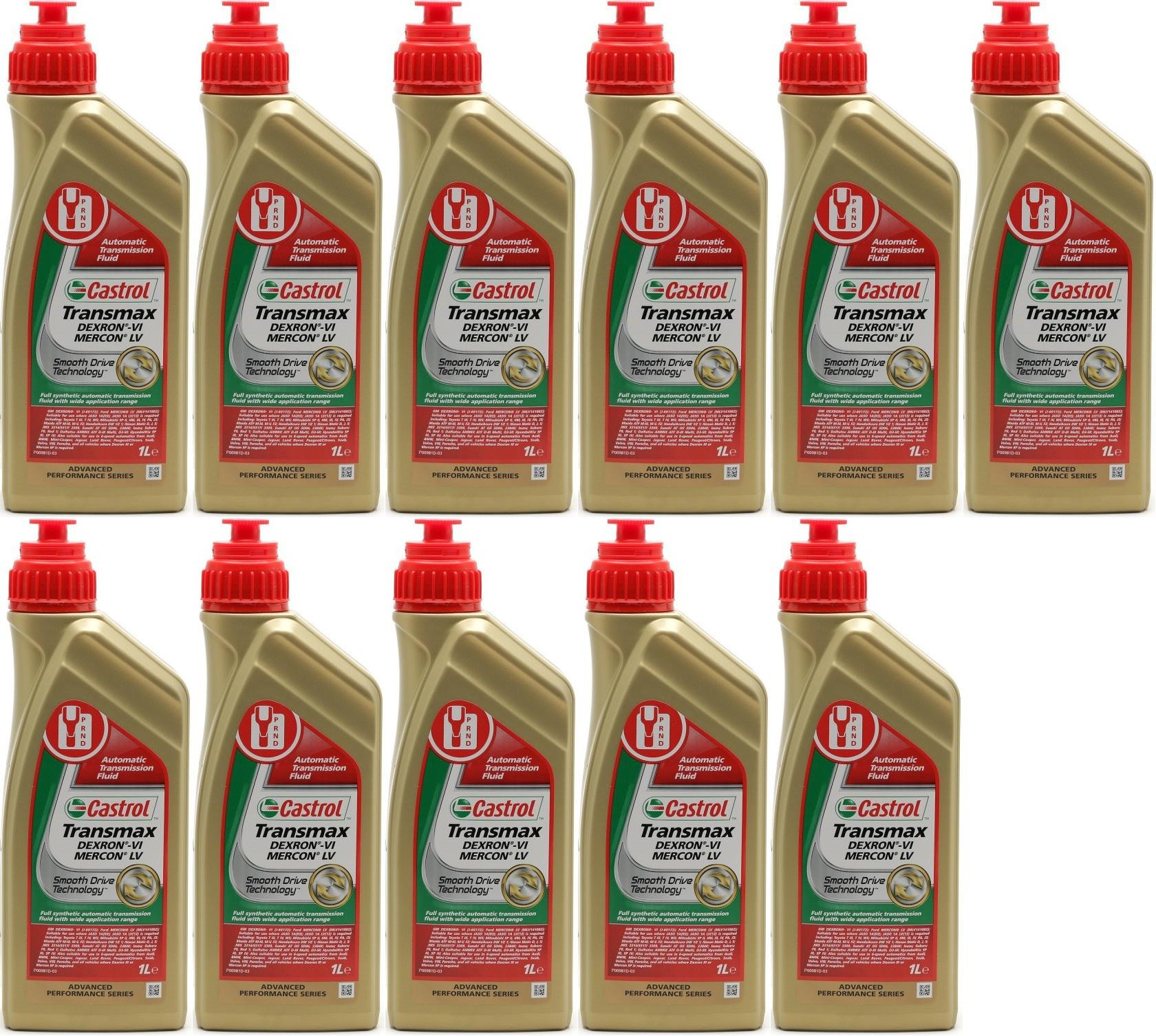 Castrol Transmax Dexron-VI Mercon LV Automatik Getriebeöl 11x 1l = 11 Liter