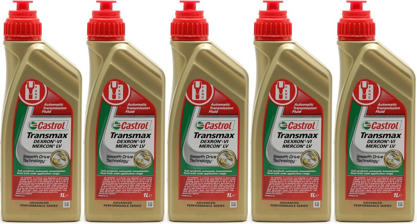 Castrol Transmax Dexron-VI Mercon LV Automatik Getriebeöl 5x 1l = 5 Liter