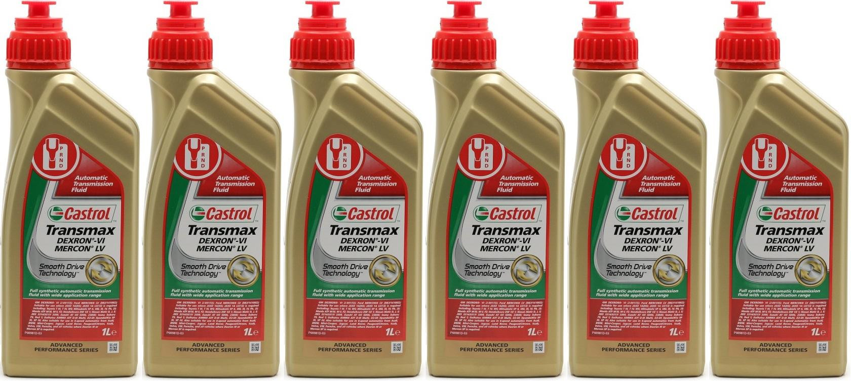 Castrol Transmax Dexron-VI Mercon LV Automatik Getriebeöl 6x 1l = 6 Liter