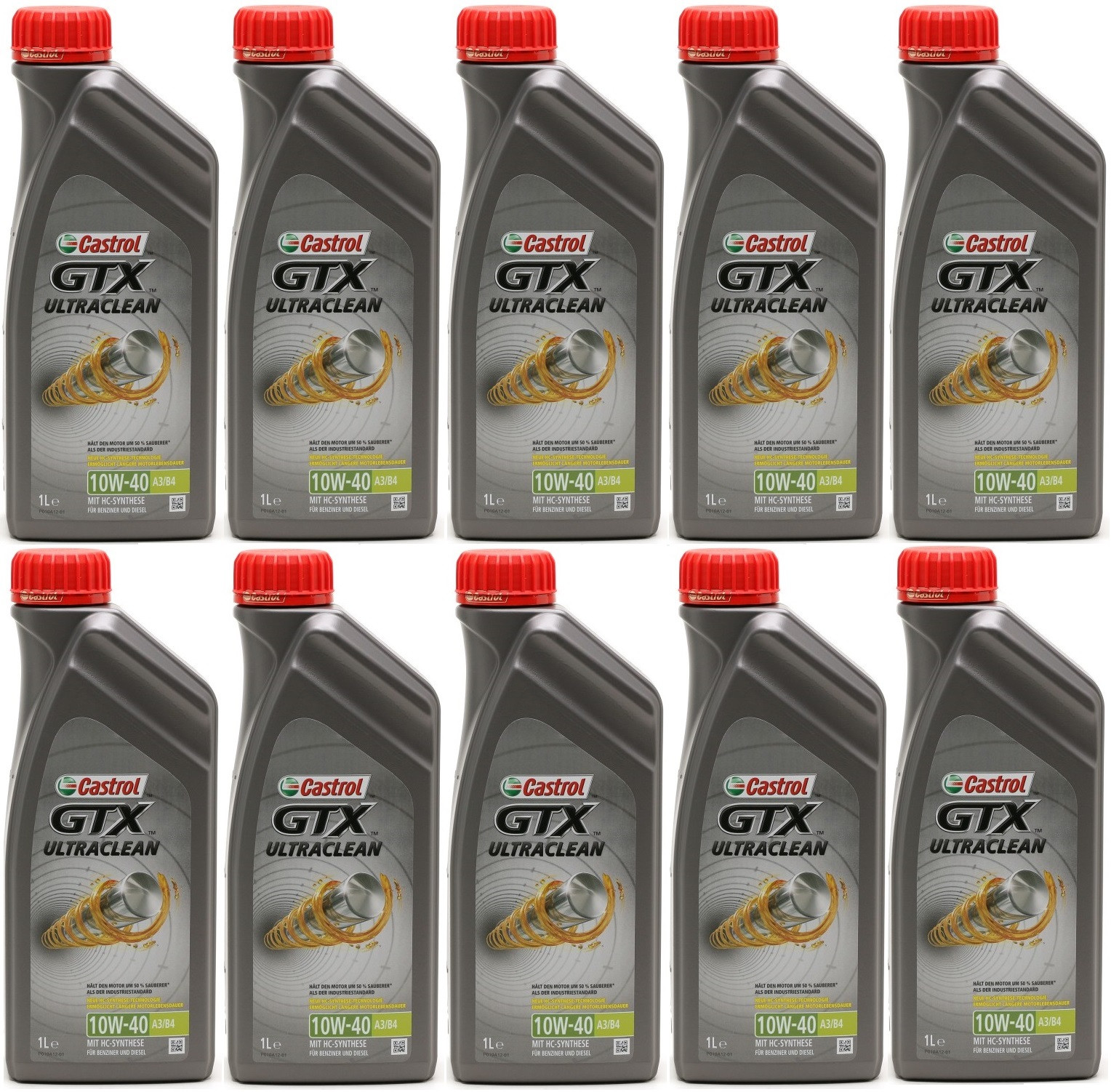 Castrol GTX Ultraclean 10W-40 A3/B4 Diesel & Benziner 10x 1l = 10 Liter