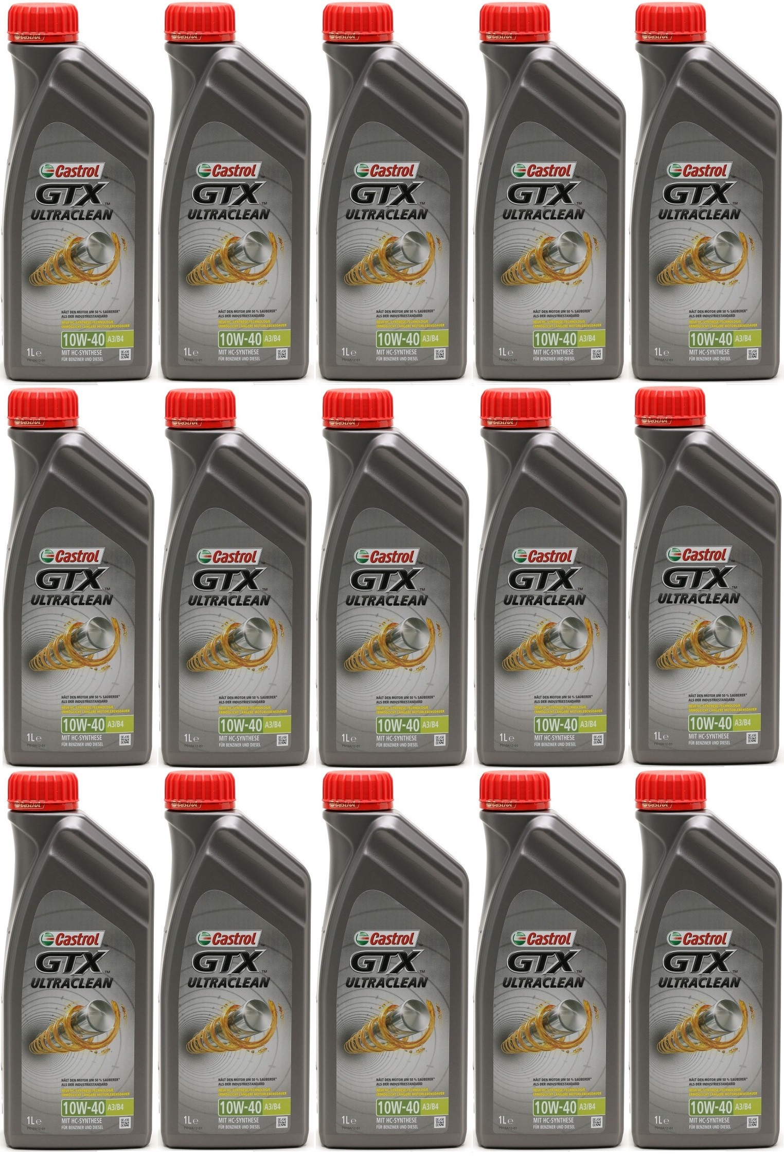 Castrol GTX Ultraclean 10W-40 A3/B4 Diesel & Benziner 15x 1l = 15 Liter