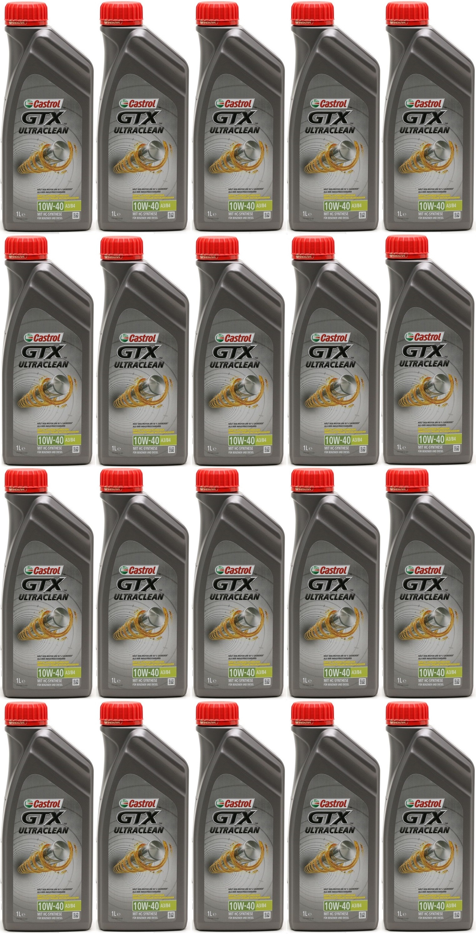 Castrol GTX Ultraclean 10W-40 A3/B4 Diesel & Benziner 20x 1l = 20 Liter