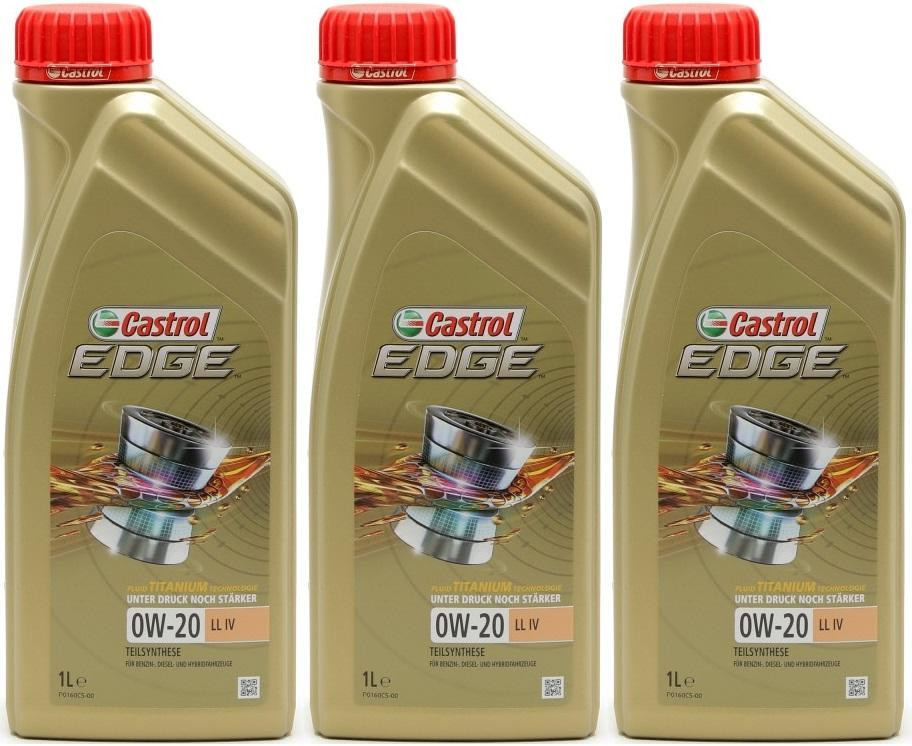 Castrol Edge LL IV 0W-20 Motoröl 3x 1l = 3 Liter