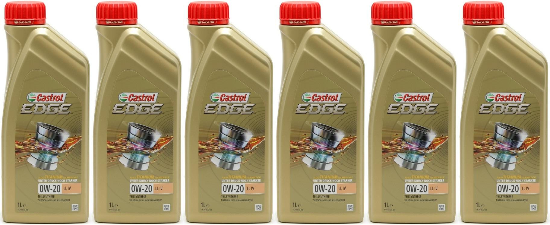 Castrol Edge LL IV 0W-20 Motoröl 6x 1l = 6 Liter