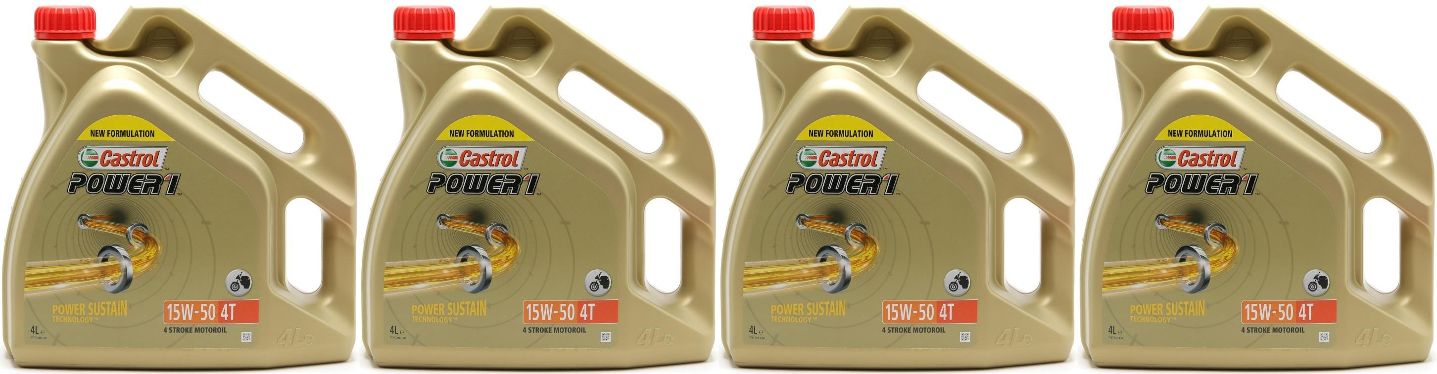 Castrol Power 1 4T 15W-50 Motoröl 4x 4l = 16 Liter