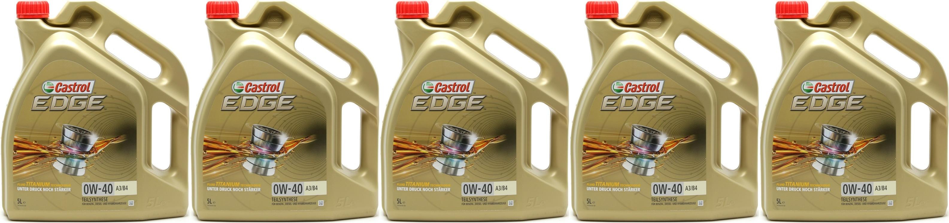 Castrol Edge Fluid Titanium (ex. FST) 0W-40 A3/B4 Motoröl 5x 5 = 25 Liter
