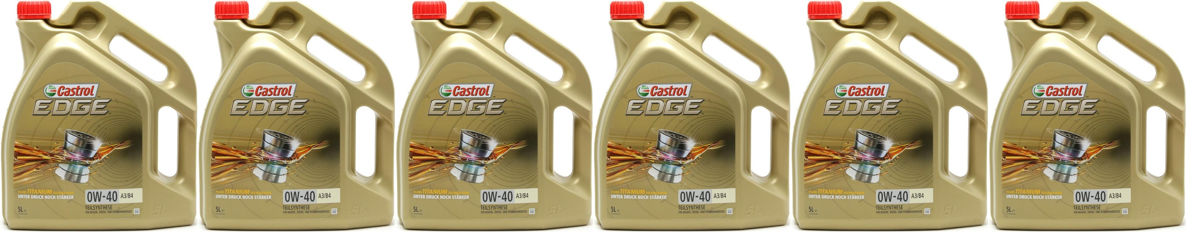 Castrol Edge Fluid Titanium (ex. FST) 0W-40 A3/B4 Motoröl 6x 5 = 30 Liter