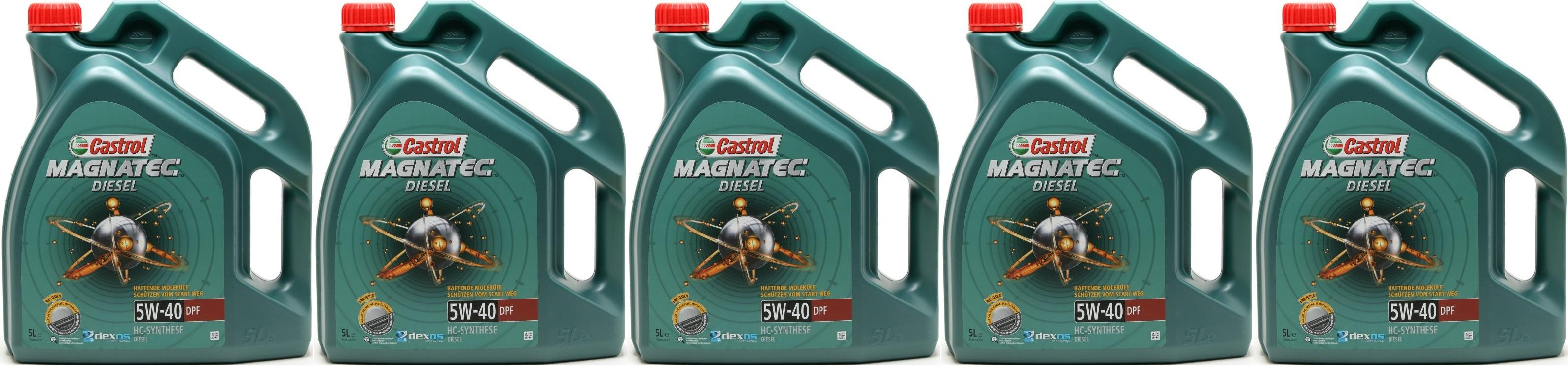 Castrol Magnatec Diesel 5W-40 DPF Motoröl 5x 5 = 25 Liter