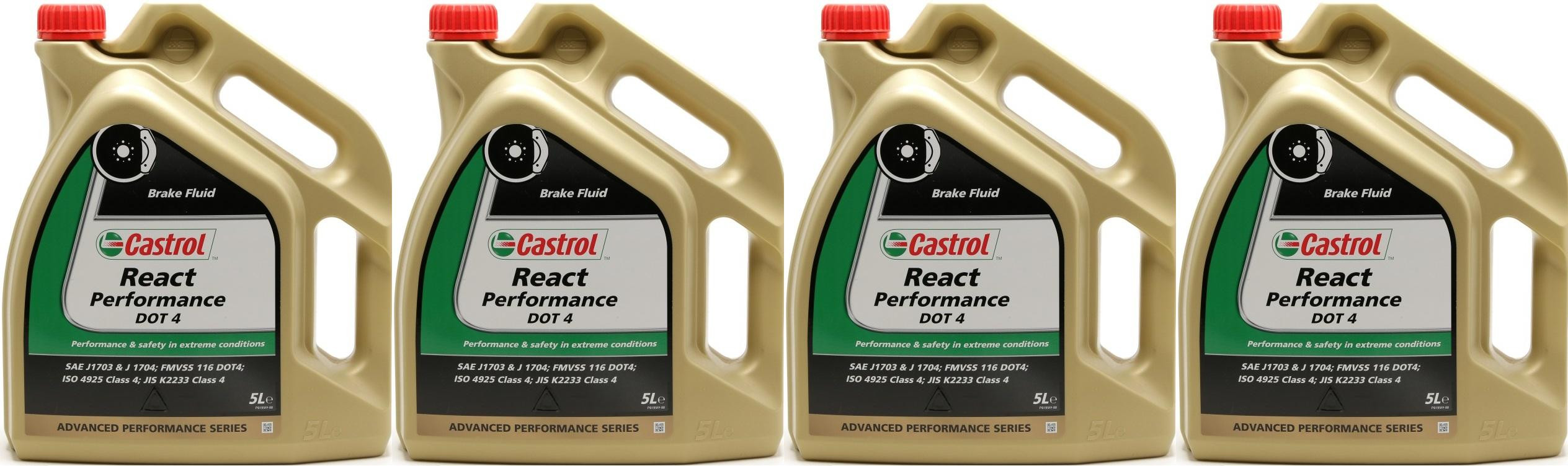 Castrol React Performance DOT 4 Bremsflüssigkeit 4x 5 = 20 Liter