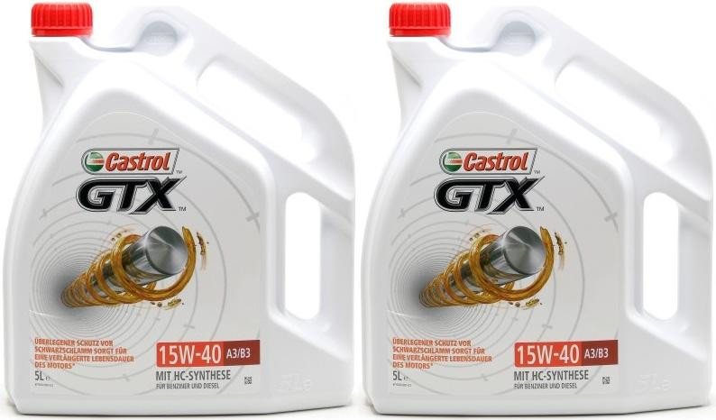 Castrol GTX 15W-40 A3/B3 Motoröl 2x 5 = 10 Liter