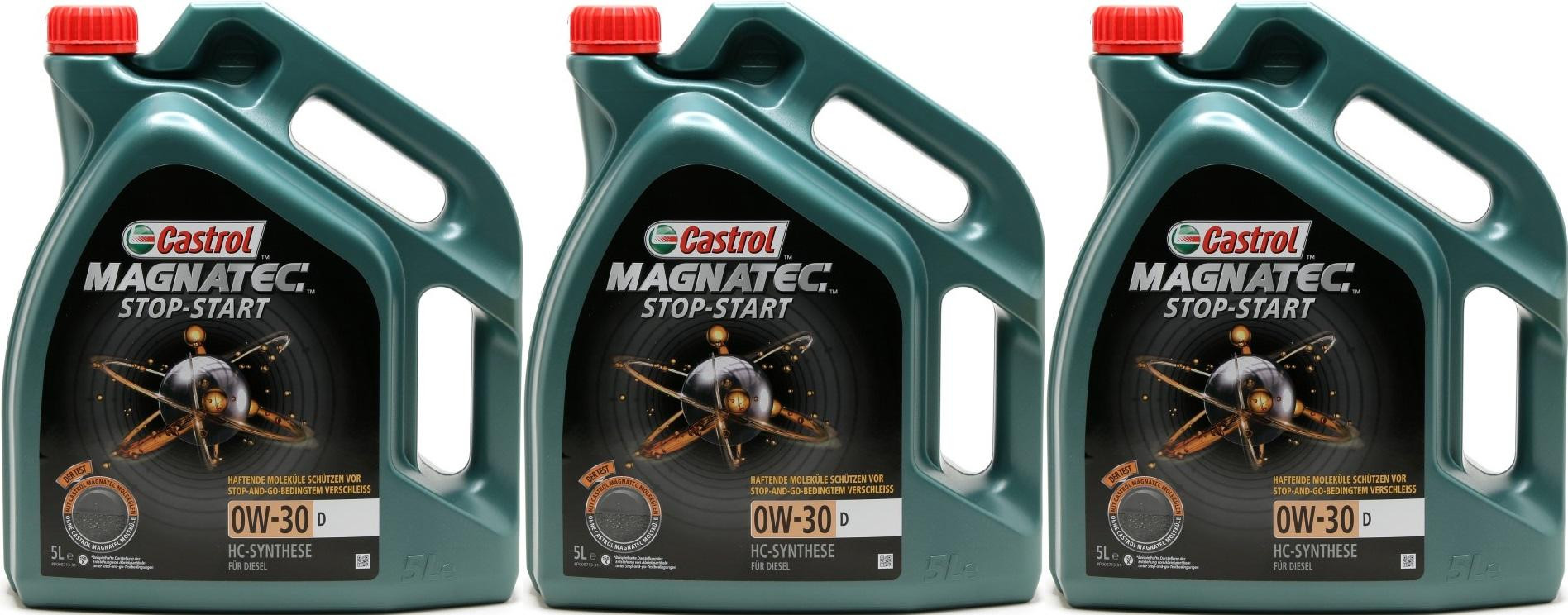Castrol Magnatec Stop-Start 0W-30 D (Ford WSS-M2C950-A) 3x 5 = 15 Liter