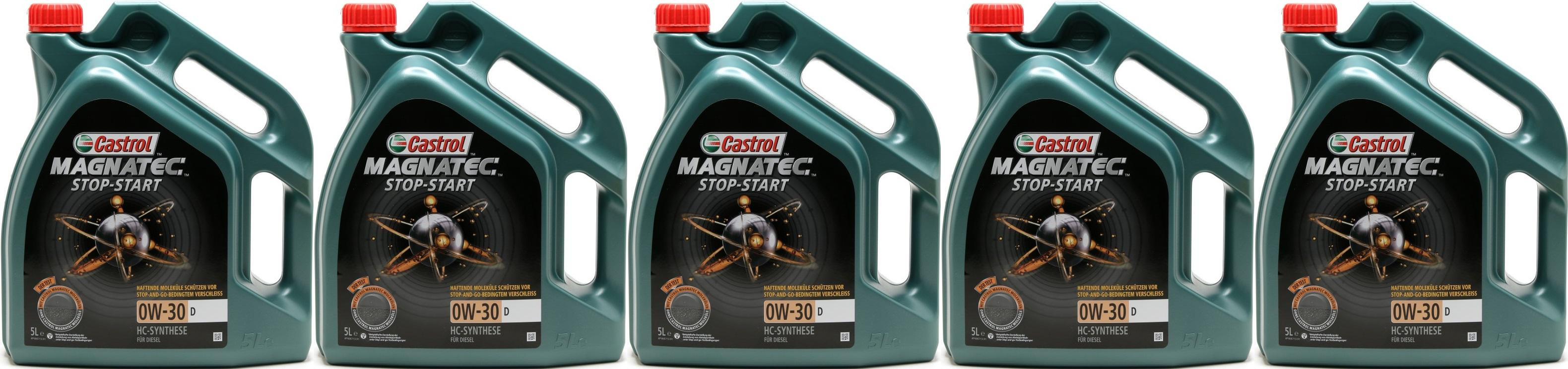 Castrol Magnatec Stop-Start 0W-30 D (Ford WSS-M2C950-A) 5x 5 = 25 Liter