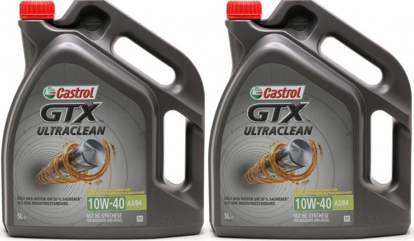 Castrol GTX Ultraclean 10W-40 A3/B4 Diesel & Benziner Motoröl 2x 5 = 10 Liter
