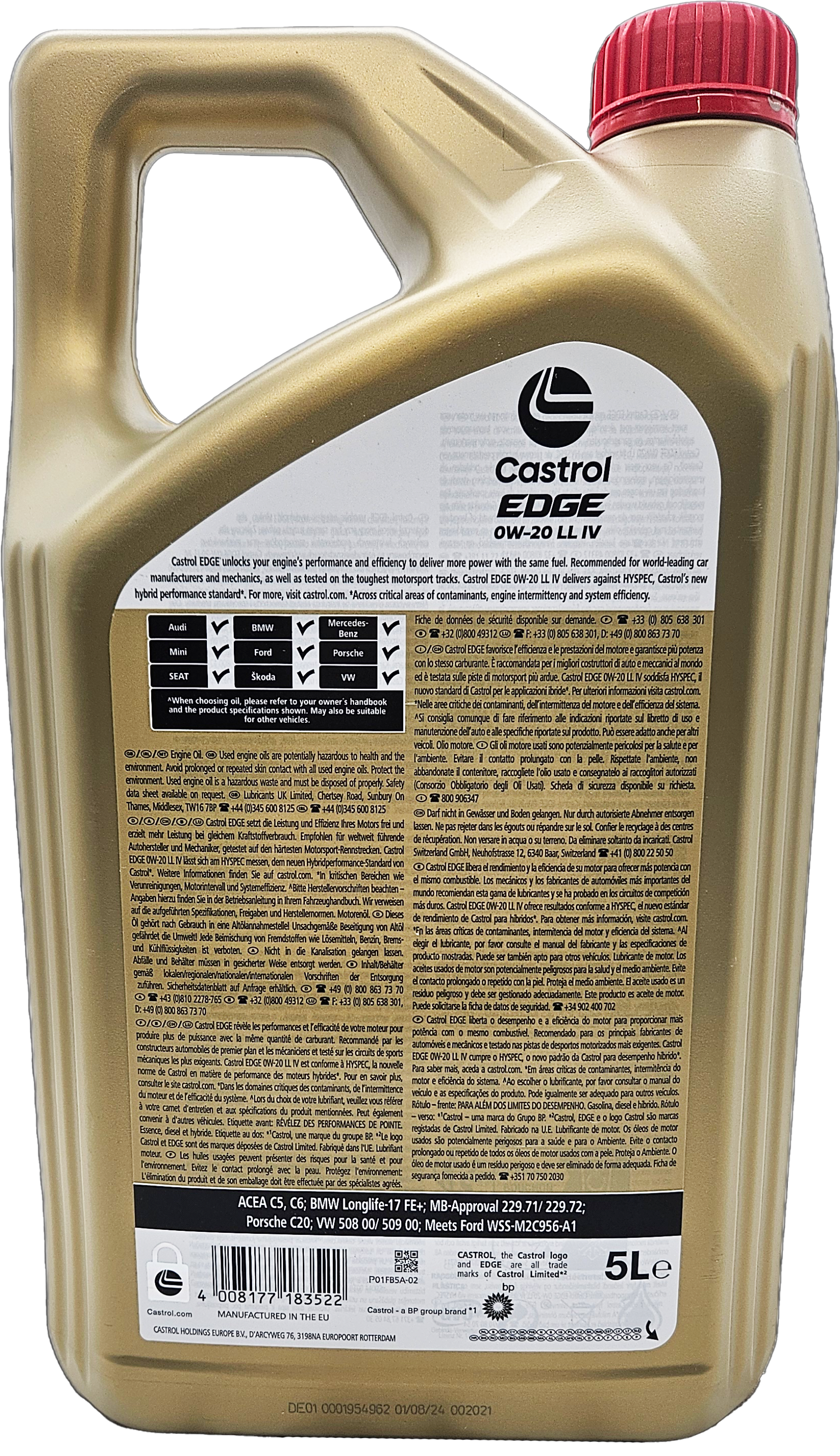 Castrol Edge LL IV 0W-20 Motoröl 5l