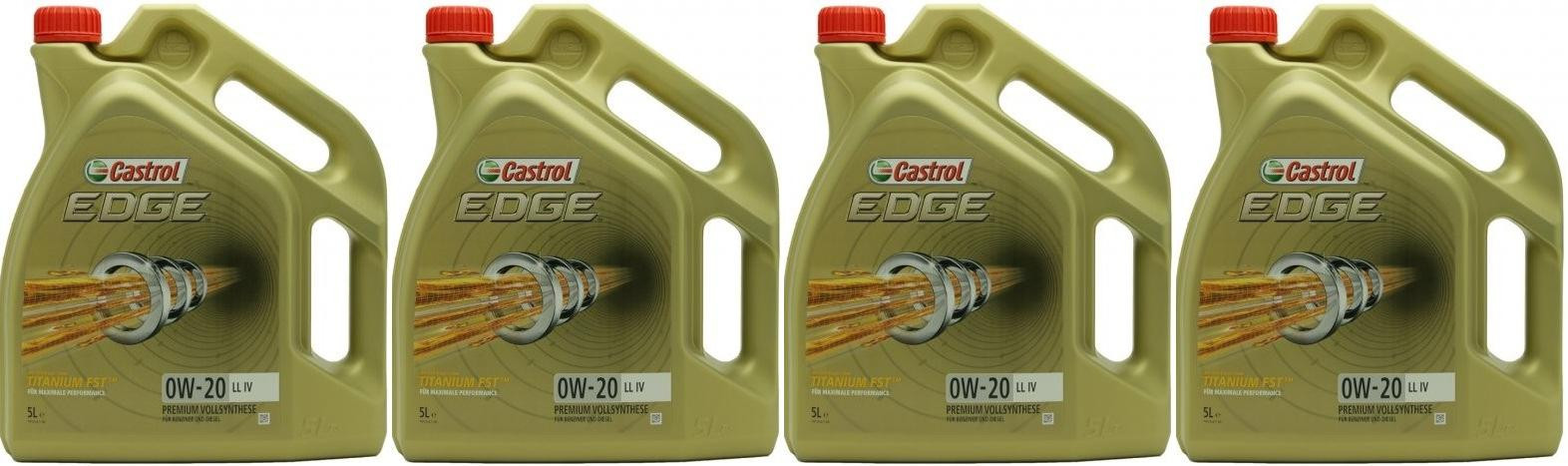 Castrol Edge LL IV 0W-20 Motoröl 4x 5 = 20 Liter