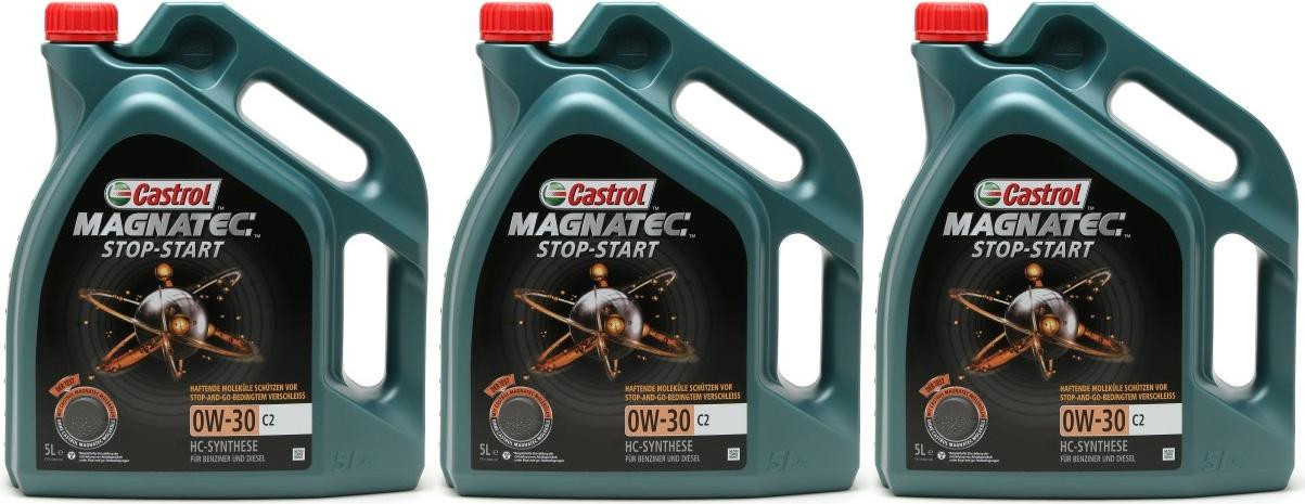 Castrol Magnatec Stop-Start C2 0W-30 Motoröl 3x 5 = 15 Liter