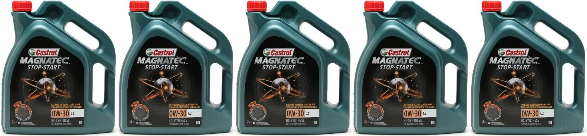 Castrol Magnatec Stop-Start C2 0W-30 Motoröl 5x 5 = 25 Liter