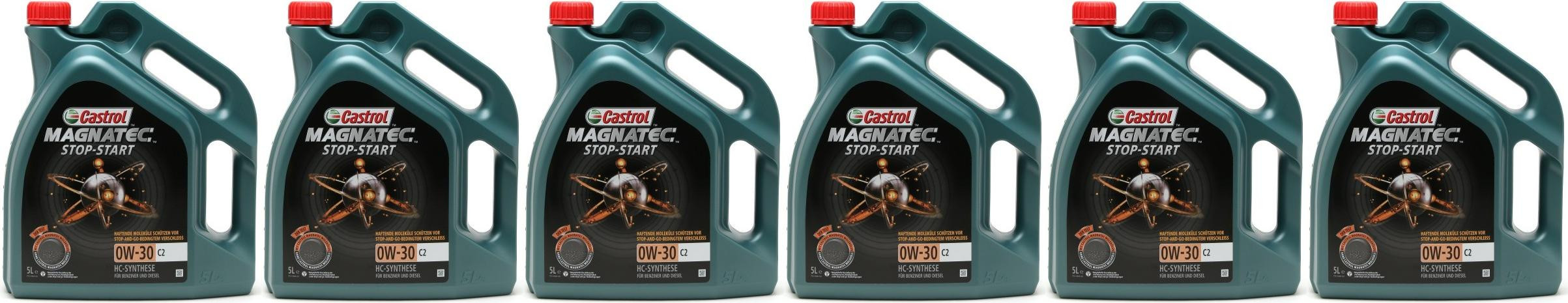 Castrol Magnatec Stop-Start C2 0W-30 Motoröl 6x 5 = 30 Liter