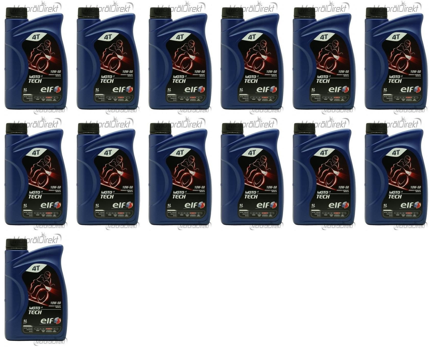 Elf Moto 4 tech SAE 10W-50 4T Motorrad Motoröl 13x 1l = 13 Liter