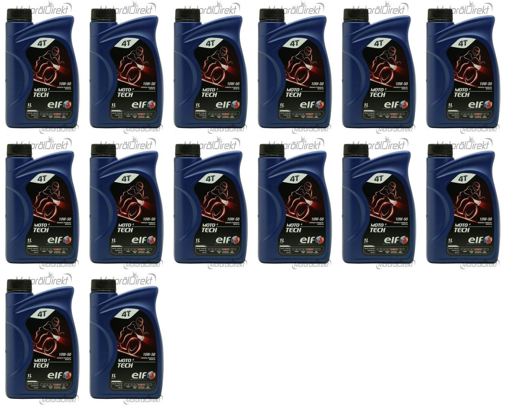 Elf Moto 4 tech SAE 10W-50 4T Motorrad Motoröl 14x 1l = 14 Liter