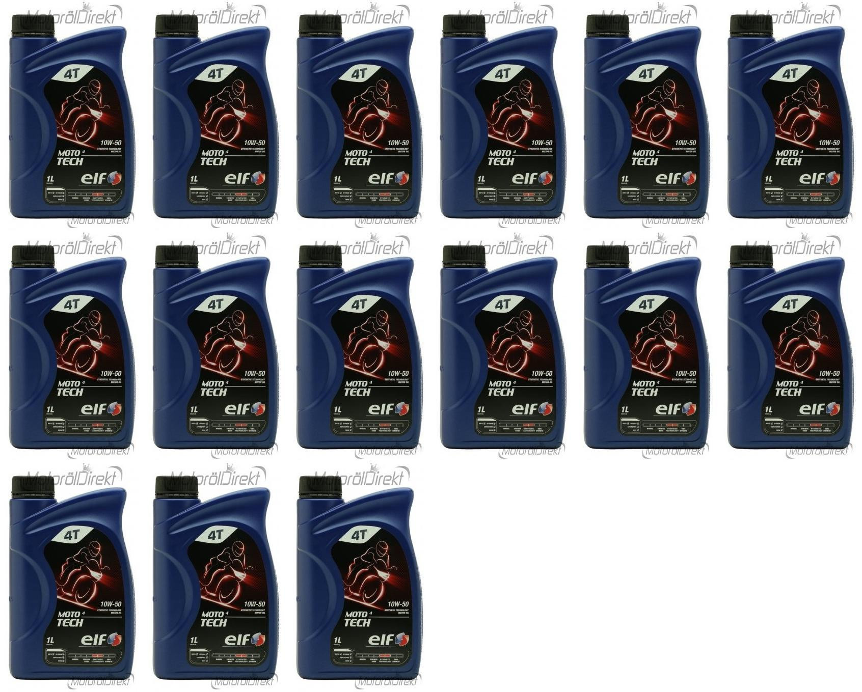 Elf Moto 4 tech SAE 10W-50 4T Motorrad Motoröl 15x 1l = 15 Liter