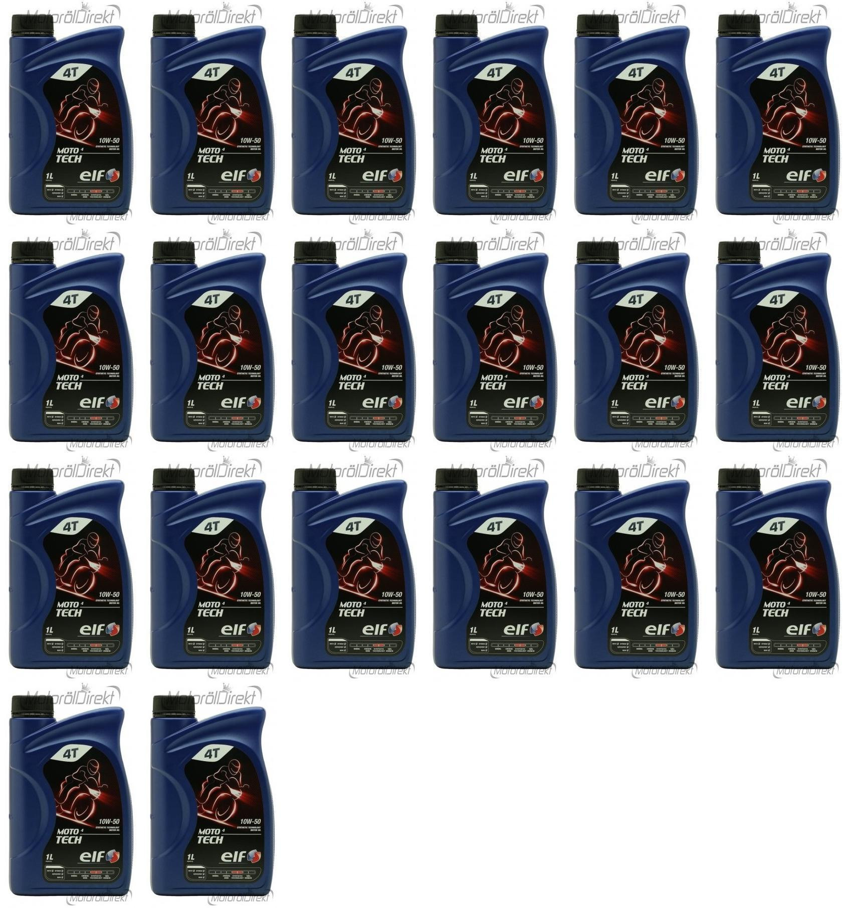 Elf Moto 4 tech SAE 10W-50 4T Motorrad Motoröl 20x 1l = 20 Liter