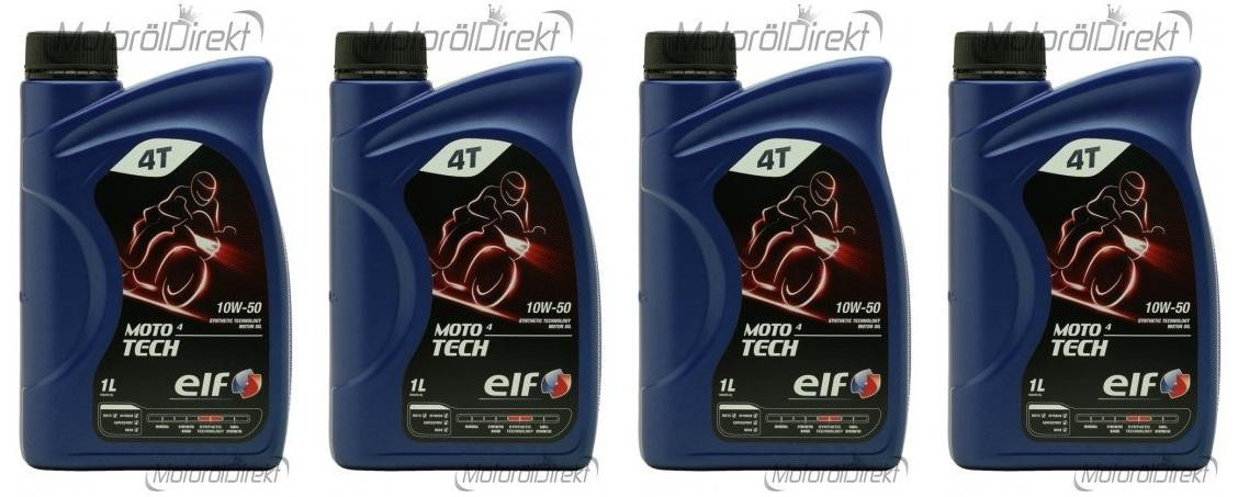 Elf Moto 4 tech SAE 10W-50 4T Motorrad Motoröl 4x 1l = 4 Liter