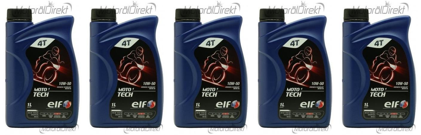 Elf Moto 4 tech SAE 10W-50 4T Motorrad Motoröl 5x 1l = 5 Liter