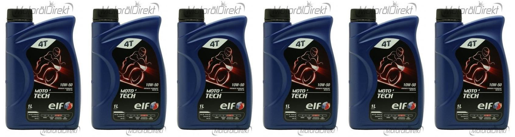 Elf Moto 4 tech SAE 10W-50 4T Motorrad Motoröl 6x 1l = 6 Liter