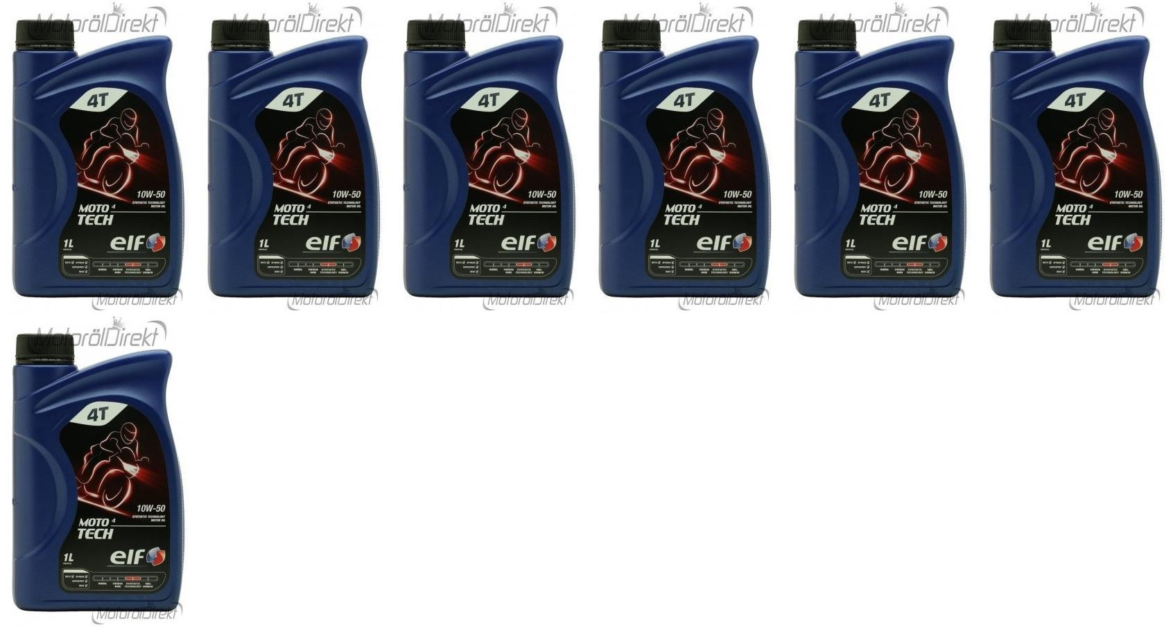 Elf Moto 4 tech SAE 10W-50 4T Motorrad Motoröl 7x 1l = 7 Liter