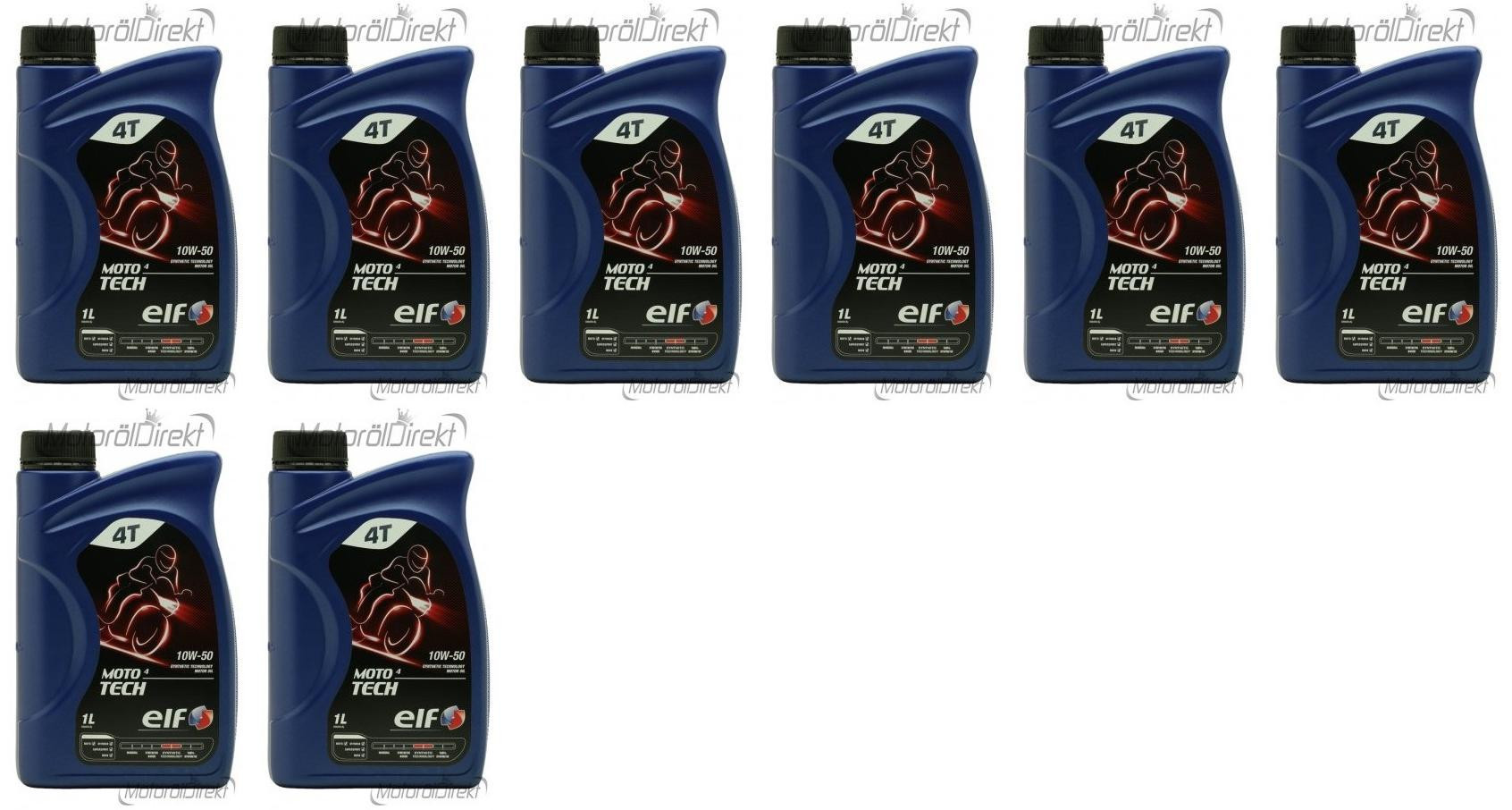 Elf Moto 4 tech SAE 10W-50 4T Motorrad Motoröl 8x 1l = 8 Liter