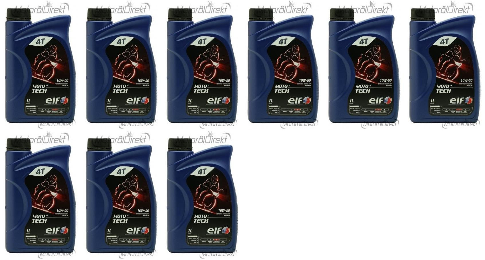 Elf Moto 4 tech SAE 10W-50 4T Motorrad Motoröl 9x 1l = 9 Liter