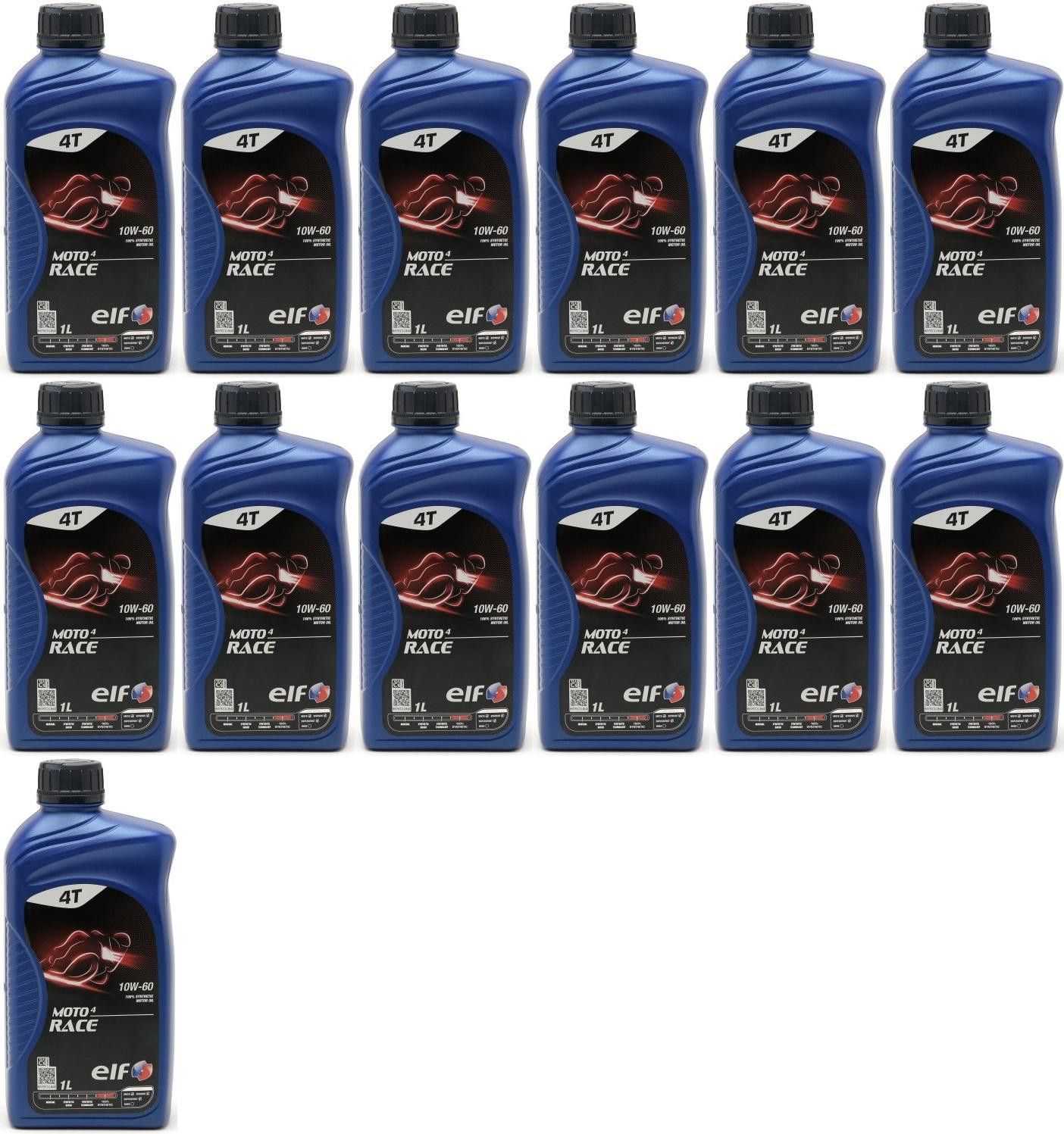 Elf Moto 4 Race 10W-60 4T Motorrad Motoröl 13x 1l = 13 Liter