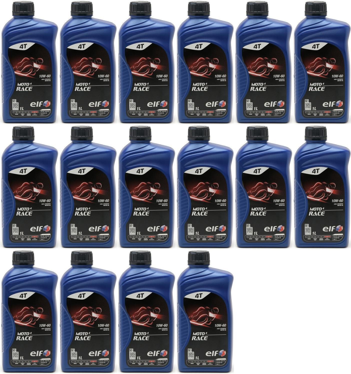 Elf Moto 4 Race 10W-60 4T Motorrad Motoröl 16x 1l = 16 Liter