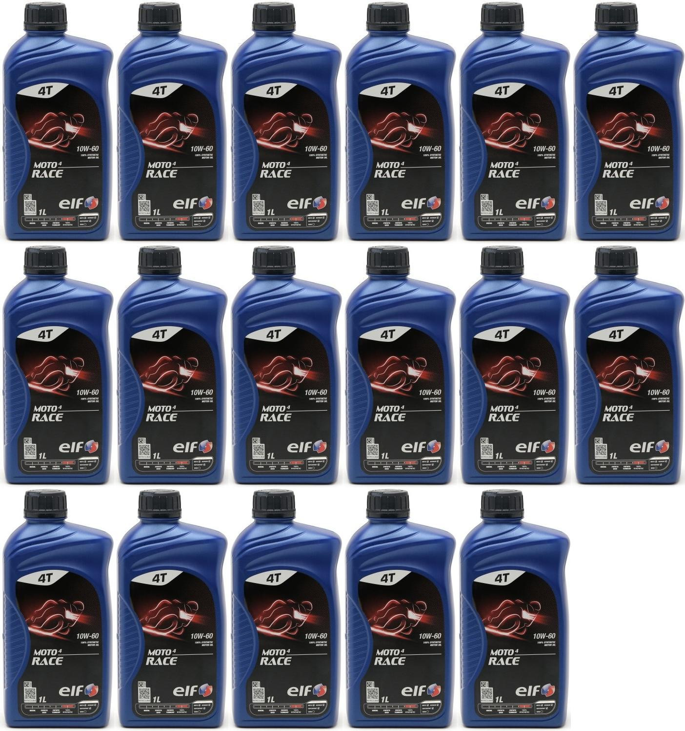 Elf Moto 4 Race 10W-60 4T Motorrad Motoröl 17x 1l = 17 Liter