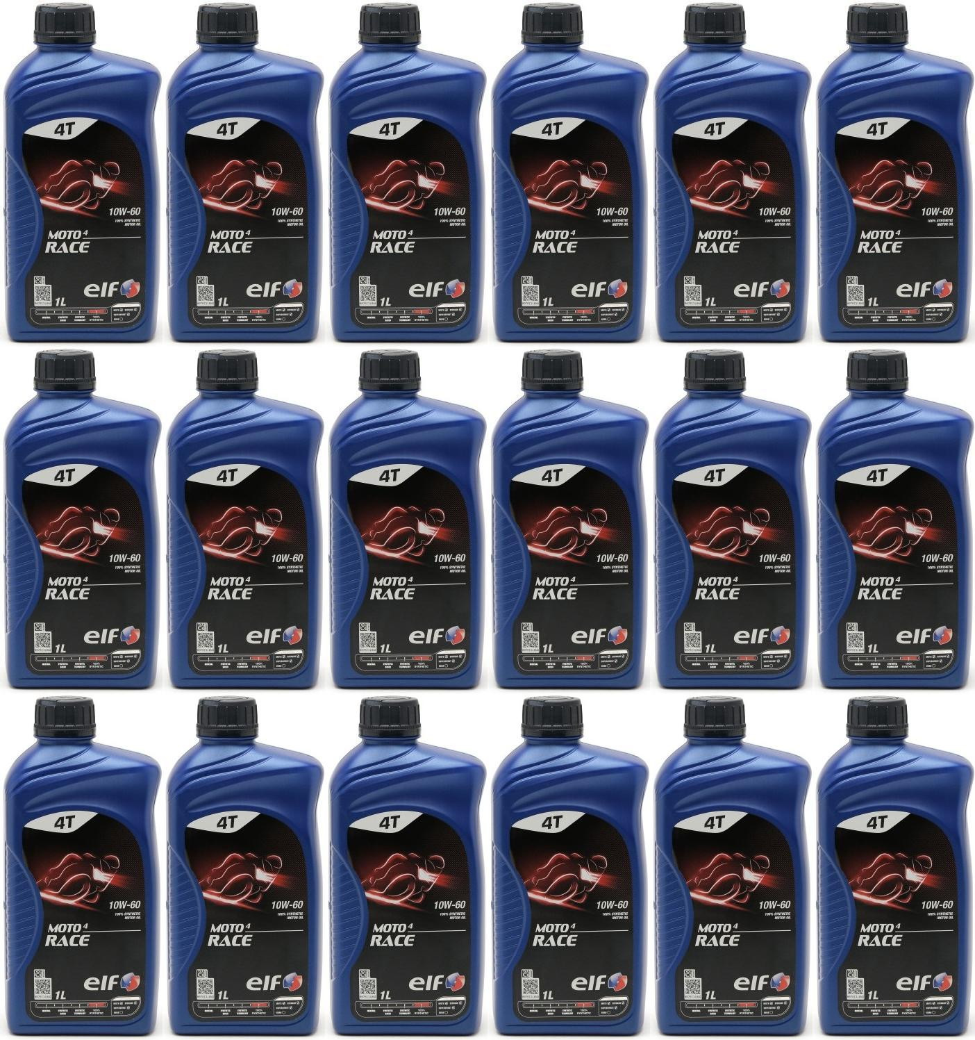 Elf Moto 4 Race 10W-60 4T Motorrad Motoröl 18x 1l = 18 Liter