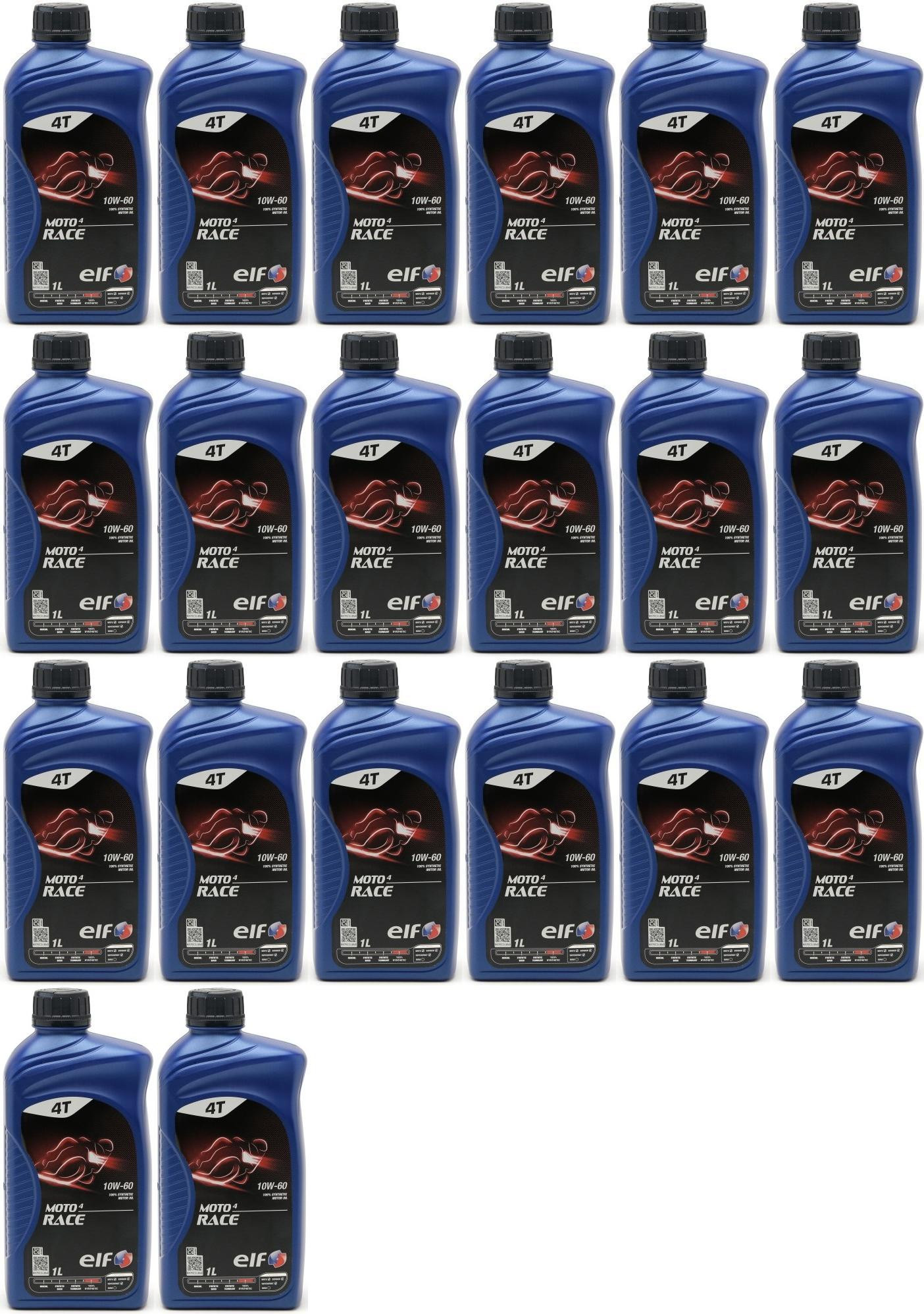 Elf Moto 4 Race 10W-60 4T Motorrad Motoröl 20x 1l = 20 Liter