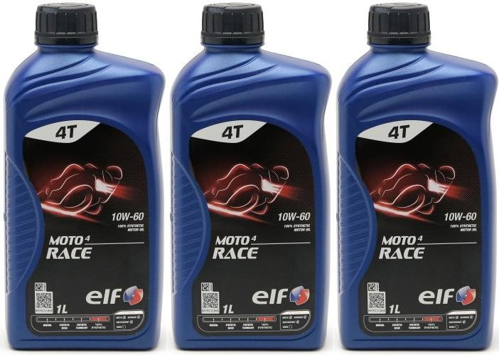 Elf Moto 4 Race 10W-60 4T Motorrad Motoröl 3x 1l = 3 Liter