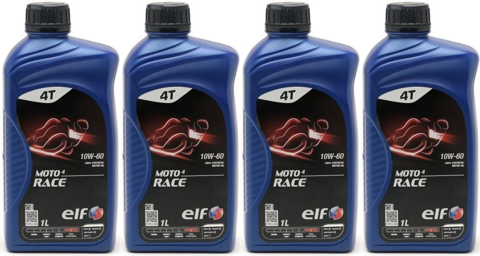 Elf Moto 4 Race 10W-60 4T Motorrad Motoröl 4x 1l = 4 Liter