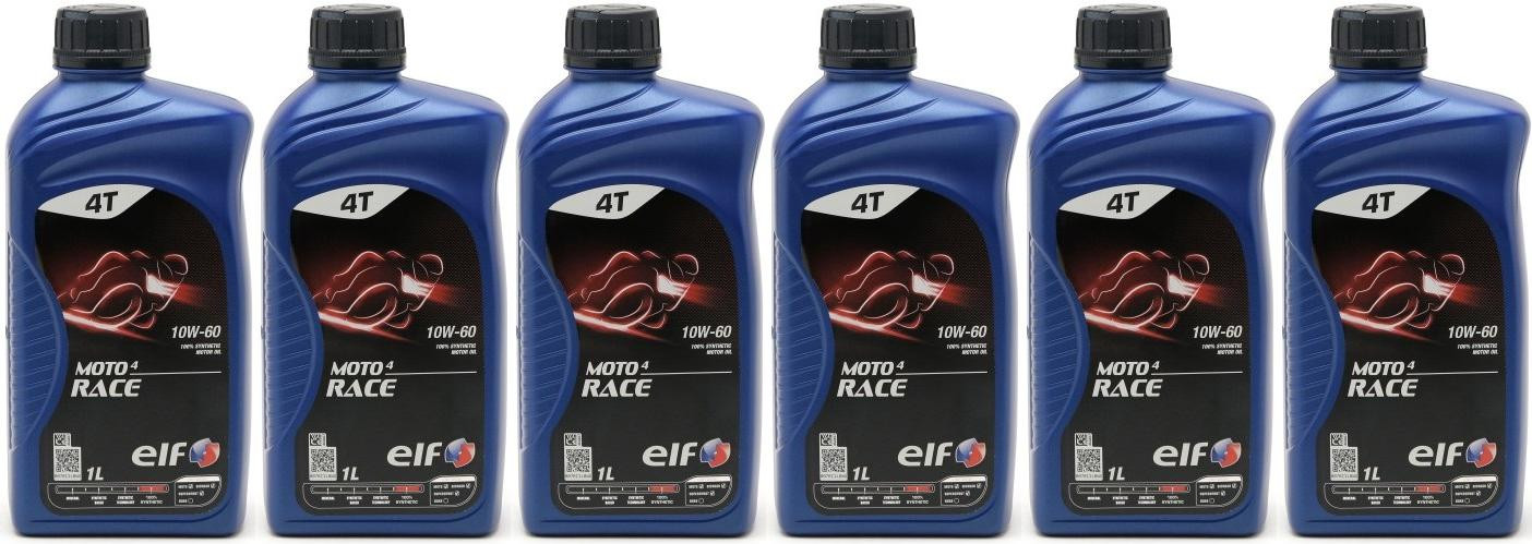 Elf Moto 4 Race 10W-60 4T Motorrad Motoröl 6x 1l = 6 Liter
